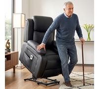 HOMCOM Riser & Recliner Chair Power Lift Recliner with Remote, Black HOMCOM Black