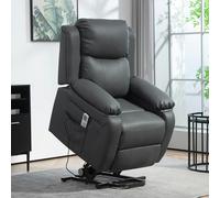 HOMCOM Power Lift Recliner with Remote - Riser Chair, 160 Back, 8 Massage Points, 6 Modes, Dark Grey (713-091V70CG)