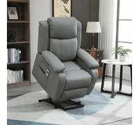 HOMCOM Power Lift Reclining Chair with Remote - Grey | TJ Hughes