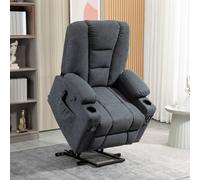 HOMCOM Power Lift Chair Charcoal grey Linen(PL (Polyester))