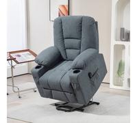 HOMCOM Riser And Recliner Chair w/ Remote, Grey, Grey