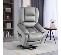 HOMCOM Power Lift Riser and Recliner Chair with Vibration Massage and Heat, Velvet Fabric Electric Recliner Armchair for Elderly with Remote Controllers, Side Pocket, Quick Assembly, Grey