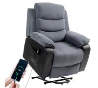 Homcom Power Lift Riser Recliner Chair With High Back, Remote, Dark Grey