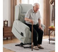 HOMCOM Riser Recliner Chair with Massage and Heat, Chenille Electric Power Lift Recliner Chair for Elderly, Light Grey Aosom UK