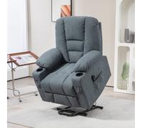 HOMCOM Riser And Recliner Chair w/ Remote, Grey, Grey