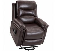 HOMCOM Riser Recliner Chair with Massage and Heat, Electric Lift Recliner Armchair for Elderly with Spring Cushion, Brown