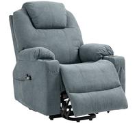 HOMCOM Riser & Recliner Chair with Vibration Massage Heat Quick Assembly in Dark Grey HOMCOM Dark Grey