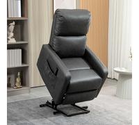HOMCOM Power Lift Chair Charcoal grey PU (Polyurethane) Leather