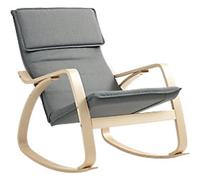 HOMCOM Rocking Chair Linen 670 x 920 x 890 mm Grey