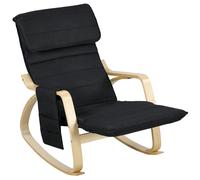 Homcom Rocking Chair Recliner Armchair With Adjustable Footrest, Black