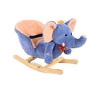 HOMCOM Kids Toy Rocking Horse Plush Animal Riding Walking Wheel -Elephant in Blue HOMCOM Blue