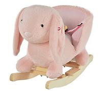 HOMCOM Cute Kids Ride-On Rocking Rabbit W/Sound Handlebars Seat Belt Plush Body