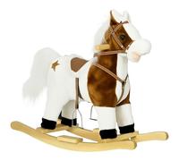 HOMCOM Rocking Horse with Music, Sound, Wagging Tail, Kids Ride On Horse with Saddle Gift for Age 3+ Years, Brown