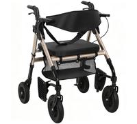 HOMCOM Rollator Walker Wheelchair, with Seat - Black