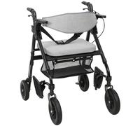 HOMCOM Rollator Walker Wheelchair, with Seat - Grey