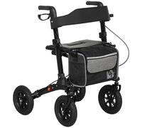 HOMCOM Rollator Walker with Padded Seat, Backrest, All-terrain Wheels