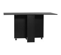 HOMCOM Rolling Drop Leaf Dining Table Folding Kitchen Table with Open Shelves