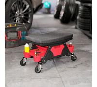 HOMCOM Rolling Mechanic Stool, 135kg Capacity Workshop Stool, Black HOMCOM Black