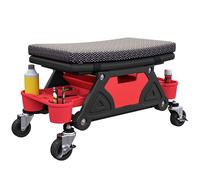 HOMCOM Rolling Mechanic Stool - 135kg Capacity Workshop Stool - Black | TJ Hughes