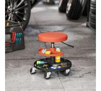 HOMCOM Rolling Mechanic Stool, 135kg Capacity Workshop Stool, Yellow HOMCOM Yellow