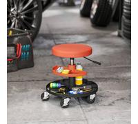 HOMCOM Rolling Mechanic Stool, 135kg Capacity Workshop Stool, Yellow, Yellow