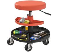 HOMCOM Rolling Mechanic Stool with 135kg Capacity 360° Swivel Wheels Yellow