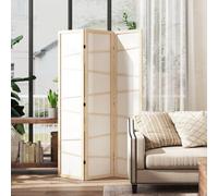 HOMCOM Room Divider, Screen Protector with Frame, Natural Wood Finish