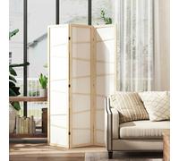 HOMCOM 3 Panel Room Divider, Wooden Folding Privacy Screen, Freestanding Wall Partition Separator for Bedroom, Natural Wood Finish