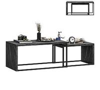 HOMCOM Round Coffee Table Grey 480 x 900 x 420 mm 2 Pieces