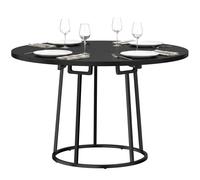 HOMCOM Round Dining Table for 4-6 Space Saving 120 cm Black