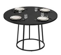 HOMCOM Round Dining Table for 4-6 Space Saving 120 cm Black HOMCOM Black 120 cm