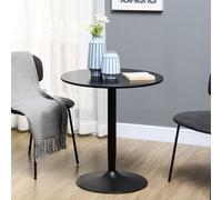 HOMCOM Round Dining Table, Modern Kitchen Table with Steel Base HOMCOM Black One Size
