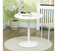 HOMCOM Round Dining Table with Steel Base, Non-slip Pad for Living Room