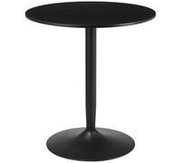 HOMCOM Round Dining Table with Steel Base, Non-slip Foot Pad, Compact Size Modern Dining Table for Kitchen, Dining Room, Black Aosom UK