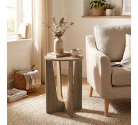 HOMCOM Round Side Table, End Table with Curved Legs Coffee Wood Effect - 38 x 38 x 1.5 cm - MDF - 38 x 38 x 57 cm