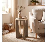 HOMCOM Round Side Table, End Table with Curved Legs Coffee Wood Effect