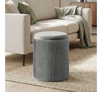 Homcom Round Storage Ottoman With Removable Top, Grey