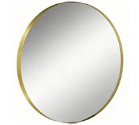 HOMCOM Round Wall Mirror 61 cm, Wall Mounted Bathroom Mirror with Tempered Safety Glass and Aluminium Alloy Frame, Gold Tone