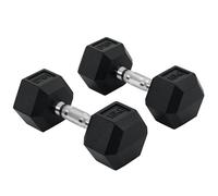HOMCOM Rubber Dumbbell Sports Hex Weights Sets Home Gym Fitness Hexago