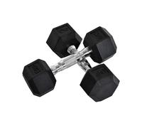 HOMCOM Rubber Dumbbell Weight Training Selection: 2x 6kg Hex Dumbbells Set