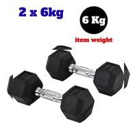 HOMCOM Rubber Hex Dumbbell Pairs Fre Weights Set 4kg5kg 6kg 8kg 10kgGym Exercise