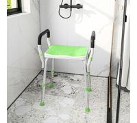 Homcom Portable Bath Stool, Non-Slip Small Shower Chair With Adjustable Height In Green Green One Size