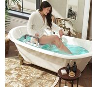 HOMCOM Grey Aluminium Height Adjustable Bath Chair