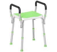Homcom Rust-Free Aluminium Bath Chair With Adjustable Height In Green Green