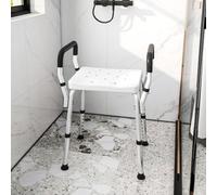Homcom Rust-Free Aluminium Bath Chair With Adjustable Height, White