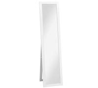 HOMCOM Full Length Mirror Farmhouse Wall Mirror Hanging Freestanding Natural - White