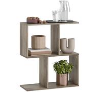 Homcom Side Table, Narrow End Table With Storage Shelves, Grey