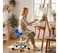 HOMCOM Saddle Chair, Rolling Salon Stool for Massage Spa in Blue HOMCOM Blue