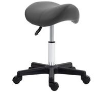 HOMCOM Saddle Stool Adjustable Rolling Salon Chair for Massage Spa Beauty Grey
