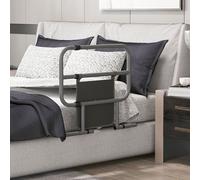 HOMCOM Safety Bed Rail for Elderly Adults Folding Bed Assist Rail in Black | Size: Single HOMCOM Black Single